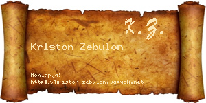 Kriston Zebulon névjegykártya